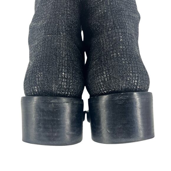 Chanel 2022 CC Logo Glitter Combat Boots Black Runway Virginie Viard 38.5 - Picture 12 of 16